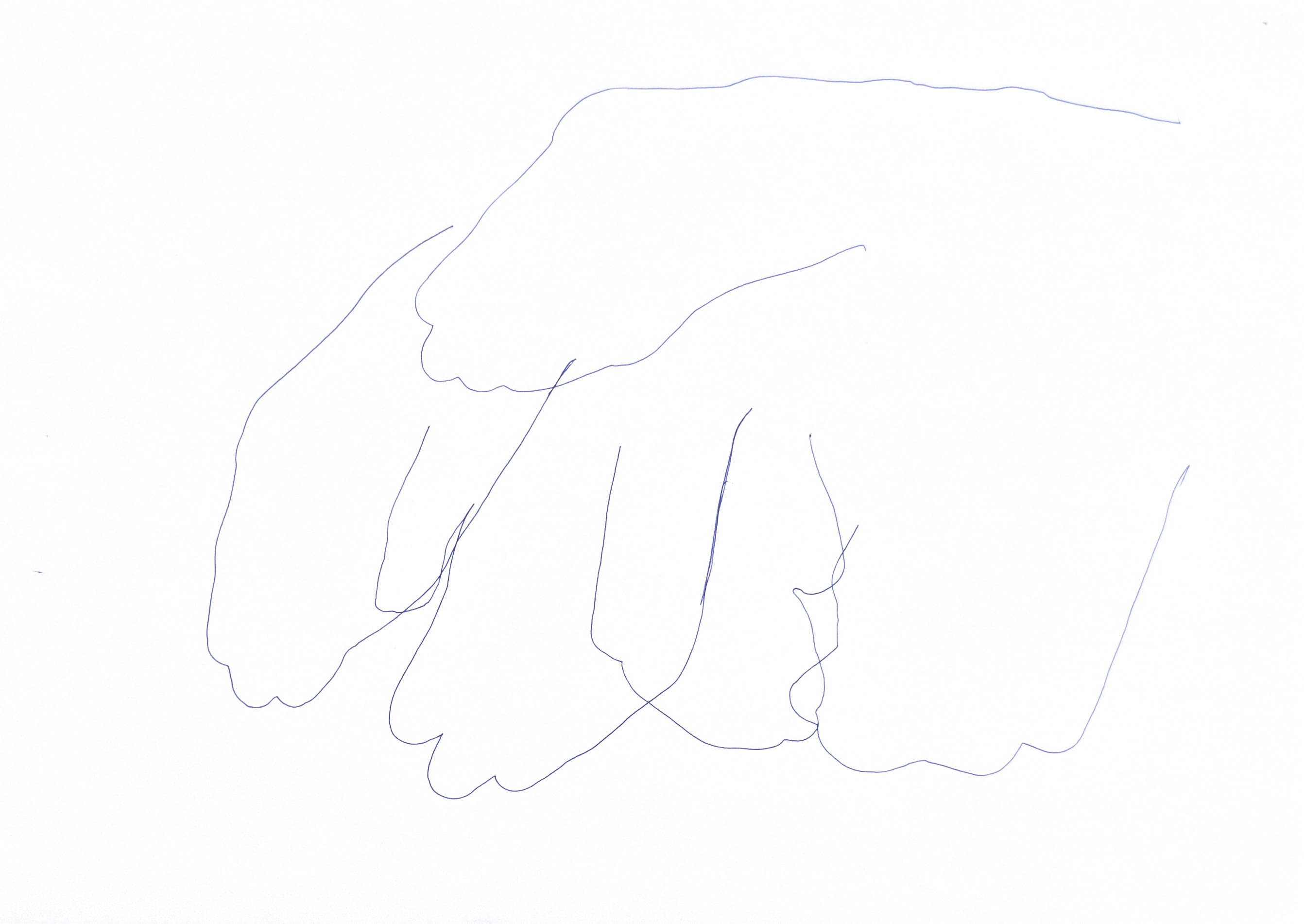 outlined drawing of a hand
